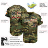 BlueJose Custom Camo Vintage Usa Flag-Cream Authentic Salute To Service Baseball Jersey