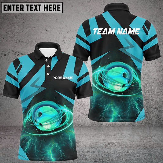 BlueJose Bowling Spinning Lightning Thunder Personalized Name, Team Name Shirt (4 Colors)