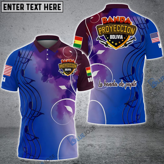 BlueJose Bolivia and USA Personalized Name, Team Name Unisex Shirt