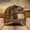 BlueJose Elk Hunting Premium Brown Pattern Personalized Name Cap