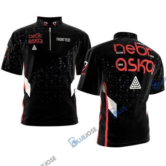 BlueJose Nebraska Billiards Personalized Name Shirt