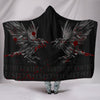 Viking Style Hooded Blanket - Odin Huginn and Muninn Rune Blood A27