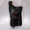 Viking Style Hooded Blanket - Odin Huginn and Muninn Rune Blood A27