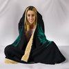 Viking Hooded Blanket Three Raven and Valknut Cyan A27