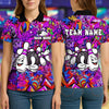 BlueJose Bowling And Pins Funny Graffiti Customized Name, Team Name 3D Shirt (4 Colors)