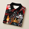 BlueJose Bowling And Pins King Flame Ball Customized Name, Team Name 3D Shirt (4 Colors)