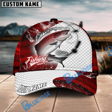 Bluejose Salmon Fishing Dark Blue Skin Sport Personalized Cap