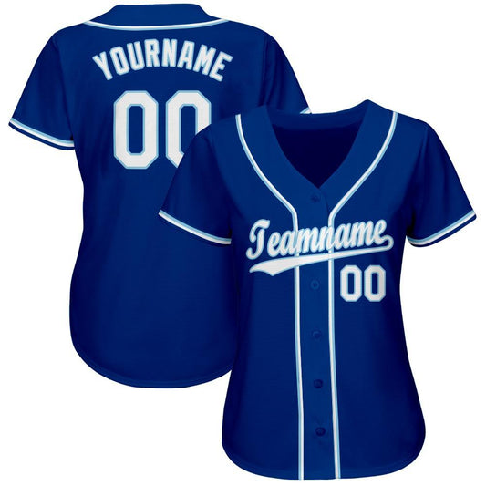 BlueJose Custom Royal White-Light Blue Baseball Jersey
