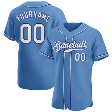 BlueJose Custom Light Blue White-Royal Authentic Baseball Jersey