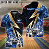 BlueJoses Bowling And Pins Flame Smoke Customized Name 3D Shirt ( 6 Colors)