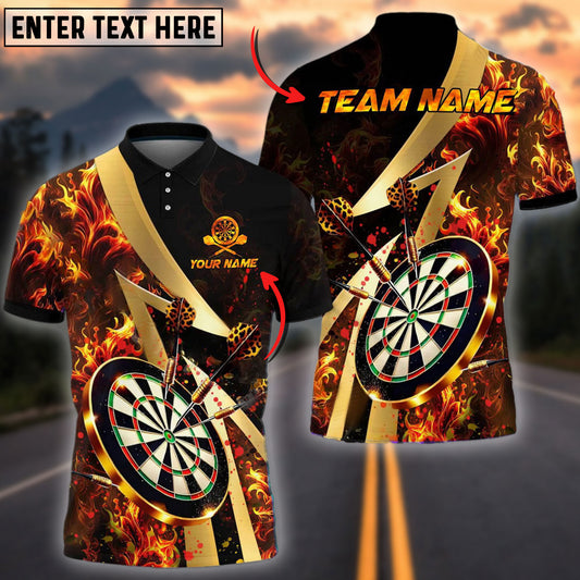 BlueJose Darts Smoke Flame Personalized Name, Team Name Shirt (6 Colors)