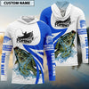 Bluejose Crappie Fishing Personalized White Blue Crappie Fishing 3D Hoodie