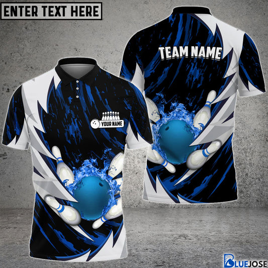 BlueJoses Personalized Name Thunders Bowling And Pins Multicolor 3D Shirt