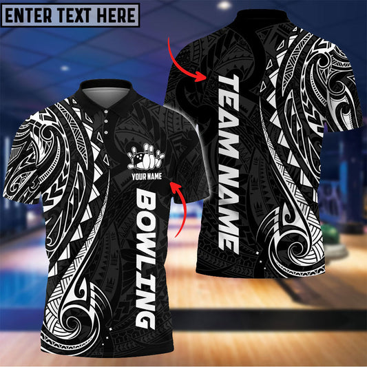 BlueJose Bowling And Pins Maori Customized Name 3D Shirt (4 Colors)