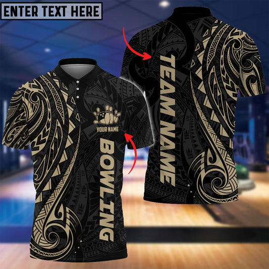 BlueJose Bowling And Pins Maori Customized Name 3D Shirt (4 Colors)