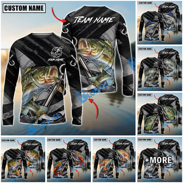 Bluejose Fishing Black Gray Grunge Anchor Vintage Custom Name & Team Name 3D Shirts (12 Breeds)