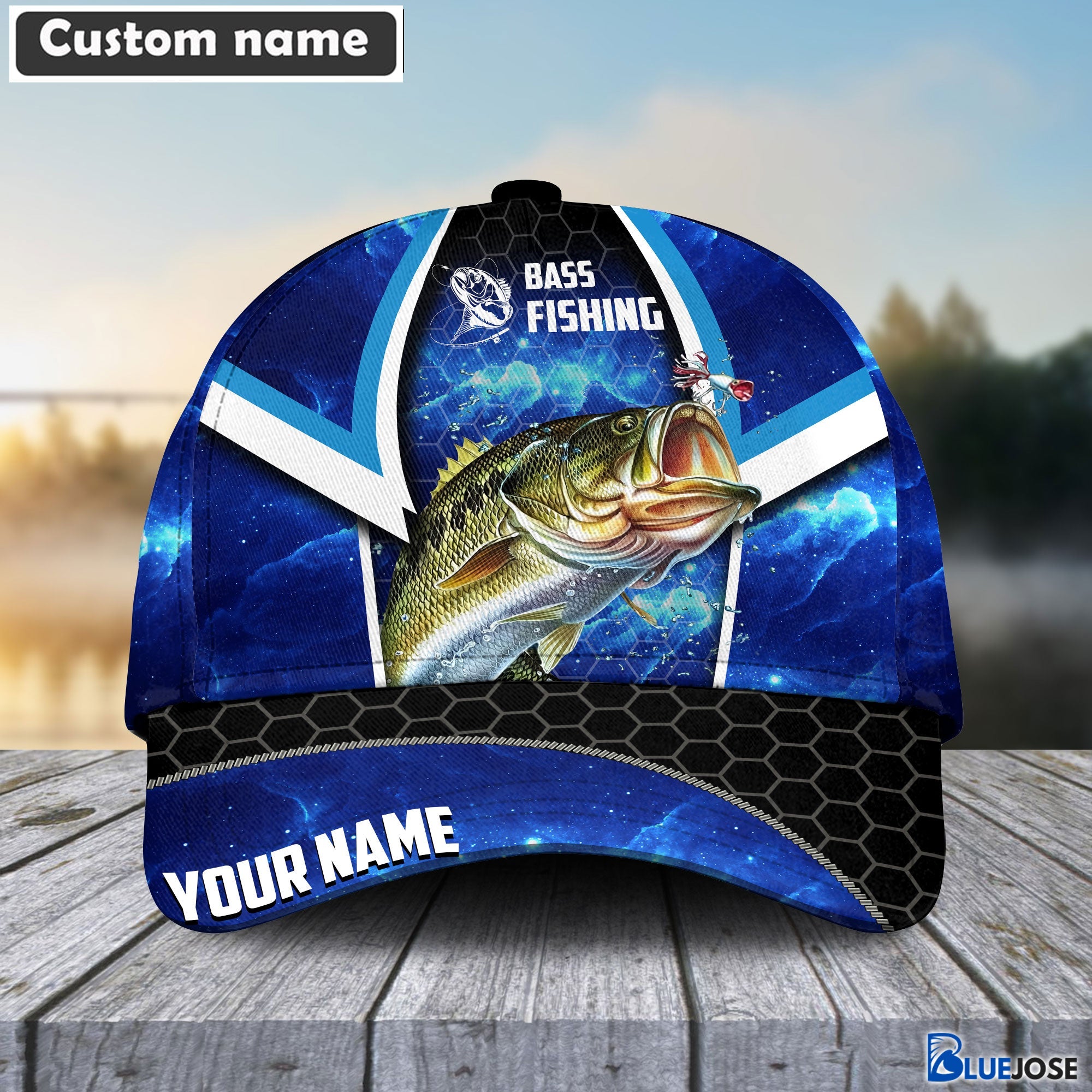 BlueJose Personalized Bass Fishing Blue Galaxy Cap – Blue Jose