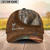 BlueJose Elk Hunting Leather Pattern Personalized Cap