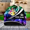 BlueJose Billiard 9 Ball Multicolor Smoke Pattern Personalized Name Cap