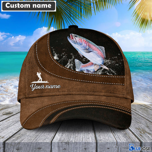 BlueJose Custom Name Trout Fishing Happiness Cap