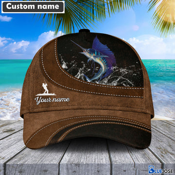 BlueJose Custom Name Sailfish Fishing Happiness Cap