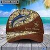 BlueJose Personalized Blue Marlin Fishing Leather Pattern Cap