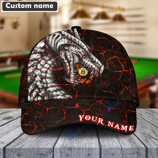 BlueJose Billiards Dragon 8-Ball Personalized Name Cap