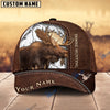 BlueJose Moose Hunting Leather Pattern Personalized Name Cap