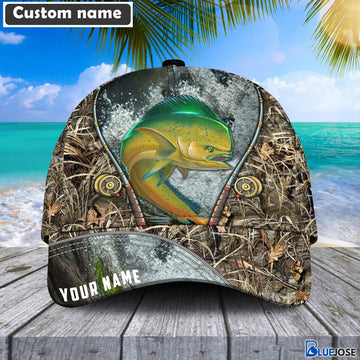 BlueJose Custom Name Mahi Mahi Fishing Rod Cap