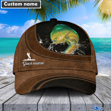 BlueJose Custom Name Mahi Mahi Fishing Happiness Cap