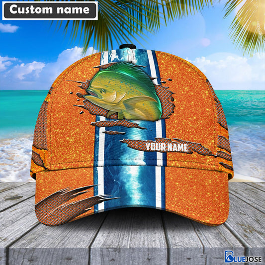 BlueJose Mahimahi Orange Personalized Fishing Classic Cap