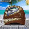 BlueJose Personalized Tuna Fishing Leather Pattern Cap