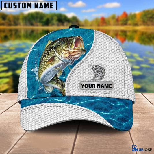 BlueJose Custom Name Bass Fishing Blue Water Cap
