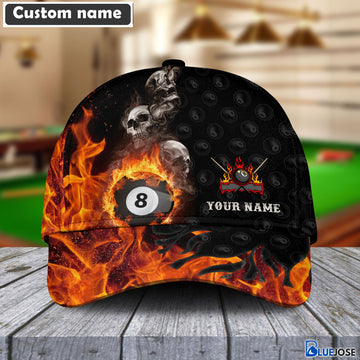 BlueJose Billiards Skull Personalized Name Cap