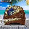 BlueJose Personalized Sailfish Fishing Leather Pattern Cap