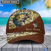 BlueJose Personalized Bass Fishing Leather Pattern Cap