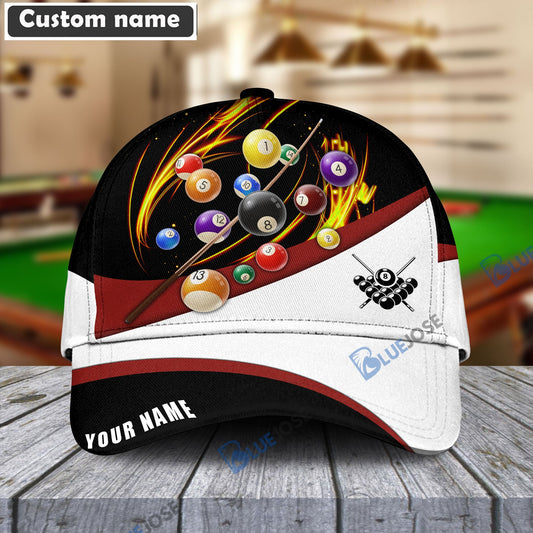 BlueJose Billiards Red & White Personalized Name Cap