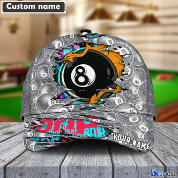 BlueJose Billiards Drip and Drop Ball Personalized Name Cap