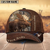 BlueJose Moose Hunting Leather Pattern Personalized Name Cap