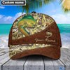 BlueJose Personalized Mahi Mahi Fishing Leather Pattern Cap