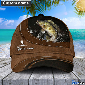 BlueJose Custom Name Crappie Fishing Happiness Cap