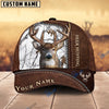 BlueJose Deer Hunting Leather Pattern Personalized Name Cap