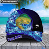 BlueJose Blue Patchy Mahi Mahi Fishing Personalized Cap