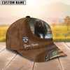 BlueJose Bear Hunting Leather Pattern Personalized Cap