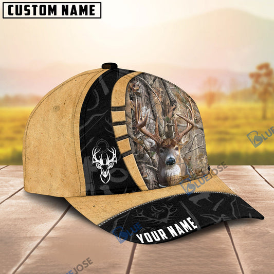 BlueJose Deer Hunting Black & Yellow Personalized Cap