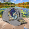 BlueJose Custom Name Sailfish Fishing Grey 3D Cap