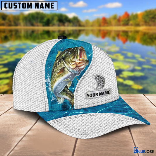 BlueJose Custom Name Bass Fishing Blue Water Cap
