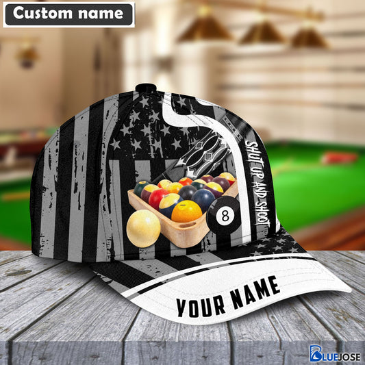 BlueJose Billiard Flag Personalized Name Cap