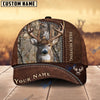 BlueJose Deer Hunting Leather Pattern Personalized Name Cap