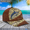 BlueJose Personalized Blue Marlin Fishing Leather Pattern Cap